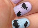 unhas halloween morcegos