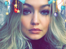 Gigi Hadid e um dos filtros do Snapchat